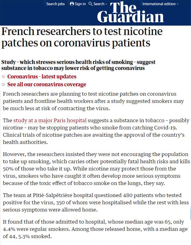 تأثير التدخين والنيكوتين علي فيروس كورونا