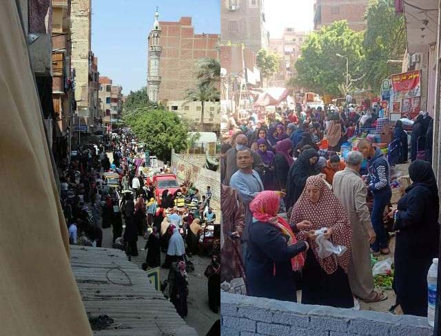 صور من سوق التلات في حي المرج بتاريخ 7 إبريل 2020
