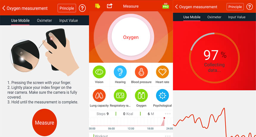 تطبيق قياس نسبة الاكسجين في الدم oximeter app