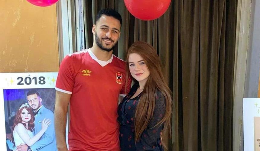 أحمد رمضان بيكهام لاعب الاهلي وزوجته