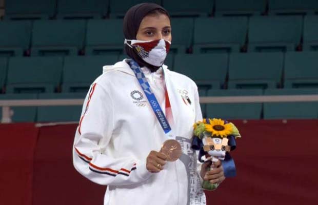 تتويج جيانا فاروق في اولمبياد طوكيو 2020